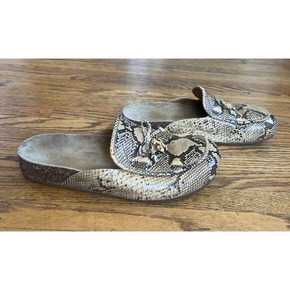 TORY BURCH Snakeskin Coin Mule Slide Loafer Sandal Shoe Women's Size 7 - Picture 3 of 10